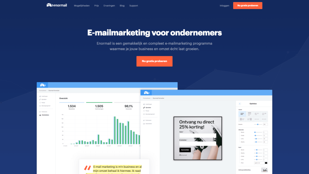 Enormail e mailmarketing tool Enormail e-mailmarketing tool