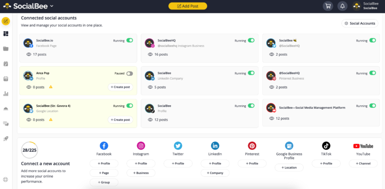 dashboard social bee